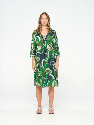 Oneseason Costa Nova Middy Poppy Dress In Emerald