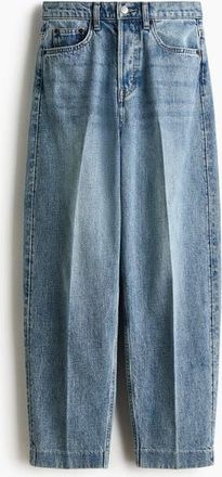 H&M Barrel High Ankle Jeans in Light Denim Blue at Nordstrom, Size 18