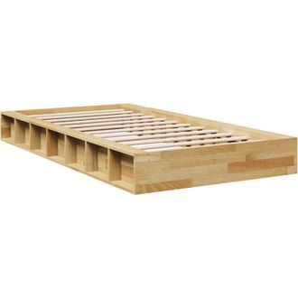 vidaXL Vidaxl - Estructura De Cama Sin Colch&oacute;n 90x200 Cm Madera Maciza Roble