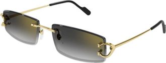 Cartier C D&eacute;cor Zonnebril - unisex - Accessoires - Geel - Maat: 56 MM