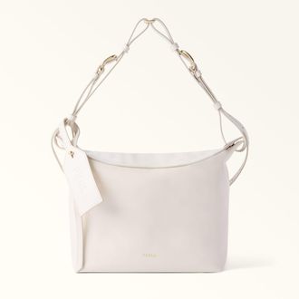 Furla Ginevra Borsa A Spalla S Panna Bianco Pelle Di Vitello Varrenne Donna