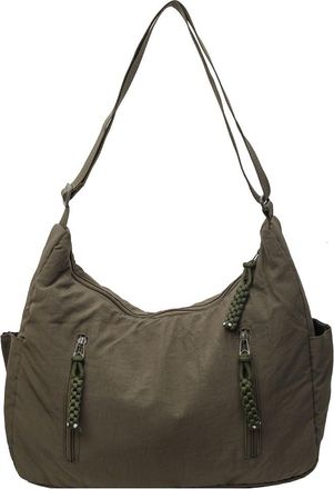 Generic Women Crescent Crossbody Bag Large Capacity Lightweight Shoulder Bag Solid Color Travel Tote Handbag Female Shopping Bag (Green)