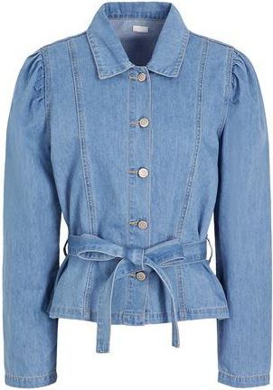 8 by YOOX ORGANIC COTTON DENIM PUFF-SLEEVE CHEMISIER JACKET