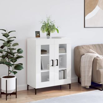 vidaXL Vidaxl - Aparador De Madera Contrachapada Blanco Brillante 69,5x34x90 Cm
