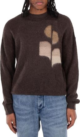 Isabel Marant Mens Brown Drany Mohair Logo Sweater, Size Small