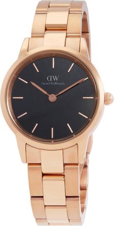 Daniel Wellington Iconic Link Quartz Black Dial Ladies Watch DW00100214