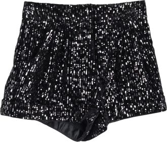 Maje High-Rise Shorts in Black Sequins