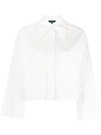 JEJIA cropped striped shirt - White
