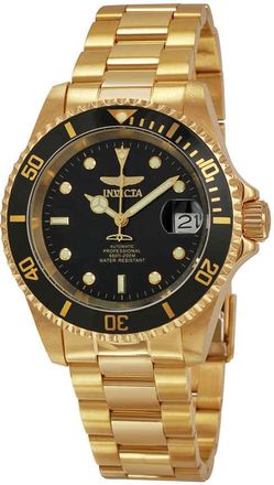 Invicta Pro Diver Black Dial Yellow Gold-plated Mens Watch 8929C