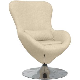 vidaXL Vidaxl - Sill&oacute;n Huevo Crema Tela
