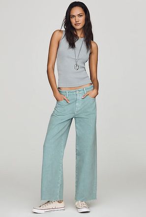 AG - Adriano Goldschmied AG Saige Mid-Rise Cropped Wide-Leg Jeans