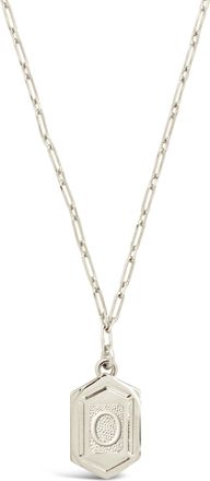 Sterling Forever Hexagon Tag Initial Necklace