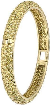 Bespoke 18ct yellow gold & yellow diamond hinged bangle 5.60ct TWD