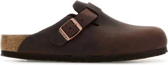 Birkenstock Bruin lederen Boston pantoffels - Heren - Slip ons - Bruin - 40 EU - Leer - Schoenen