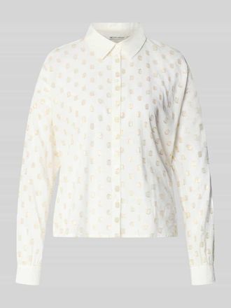 Tom Tailor Denim Relaxed Fit Langarmbluse aus Baumwoll-Mix in Beige Melange, Gr&ouml;&szlig;e XL