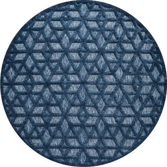 Jonathan Y Designs Talaia Neutral Geometric Indoor/Outdoor Area Rug in Navy-Blue at Nordstrom, Size 4Ft 0In X 6Ft 0In