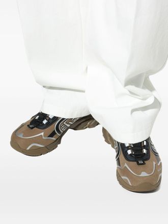 Balmain Mens Cosmic Dust Trainers - Khaki Nylon - Size EU 40