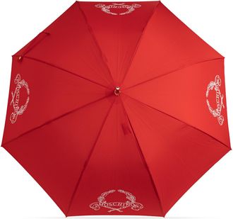 Moschino Parasol With Logo, Unisex, Red