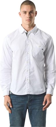 Pretty Green Herenoverhemd met knoopsluiting en Paisley-voering (Wit)