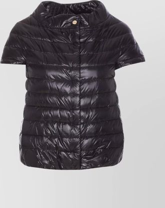 Herno collar high pockets down jacket padded quilted sleeves
