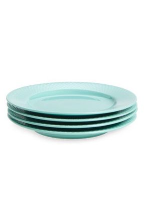Lyngby Porcelæn Rhombe Color Set of 4 Lunch Plates in Aqua at Nordstrom