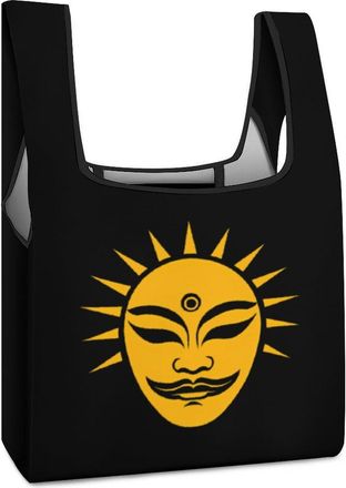 Generic Japanese Mask Sun Reusable Shopping Bags Lightweight Foldable Grocery Bag Polyester Washable Tote Bag