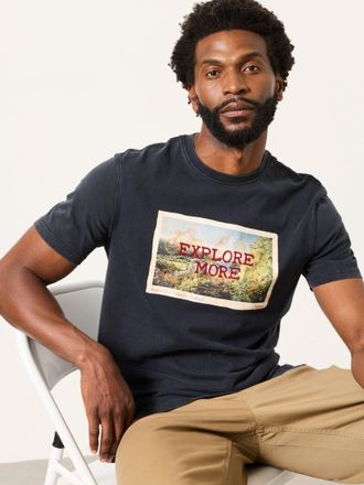 Fat Face FatFace Washed Black Explore More Graphic T-Shirt