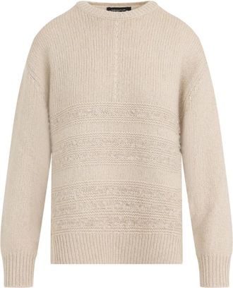 Fabiana Filippi Ronde hals trui - Dames - Ronde hals truien - Beige - XS - Truien & Vesten