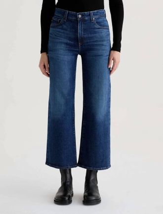 AG - Adriano Goldschmied Womens Saige Wide Leg Crop Jeans In Veiled