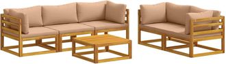 vidaXL Juego De Sof&aacute; 6 Uds. Natural Madera De Acacia S&oacute;lida Vidaxl
