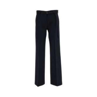 Dries Van Noten Presta Wool Broeken - Dames - Broeken - Blauw - Maat: 2XS Wol