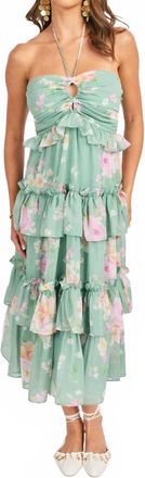 Sadie & Sage Desert Rose Ruffle Midi Dress In Sage