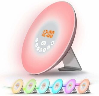 OEM Despertador Luminoso - Simulaci&oacute;n Amanecer - 10 Niveles Luminosidad - 7 Colores Led - 6 Sonidos Naturales - T&aacute;ctil - 1 Unidad
