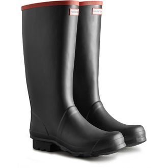 Hunter Unisex Argyll Full Knee Wellington - Black Rubber - Size UK 15