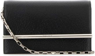 Alexander McQueen Alexander Mcqueen Black Leather Mini Cross-Bar Clutch