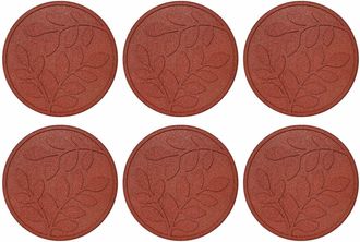 vidaXL Piedra Decorativa 6 Uds. Rojo &Oslash; 44 X 2 Cm Goma Vidaxl