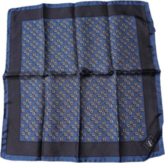 Dolce & Gabbana Mens Blue Lady Bug Silk Square Handkerchief Scarf