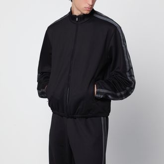 Gucci Giacca nera con zip in jersey di misto cotone