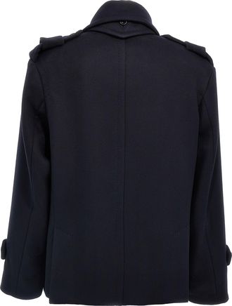 Max Mara Womens Blue Virgin Wool Coat Clothing