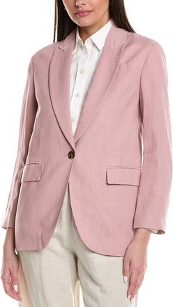 Brunello Cucinelli Blush Tailored Single-Button Blazer, Brand Size 42 (US Size 8)