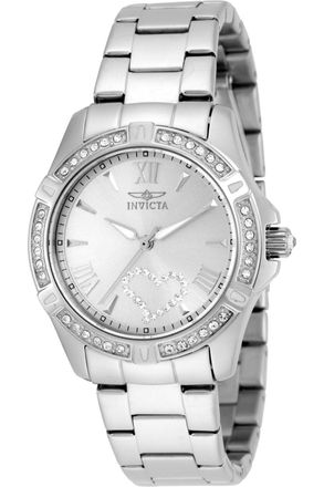 Invicta Angel 21383 Dames Horloge - Quartz Uurwerk - Roestvrij Staal met zilveren Wijzerplaat - 34mm