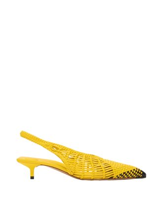 Jacquemus Hand-Woven Lambskin Sling-Back Shoes With Geometric Design