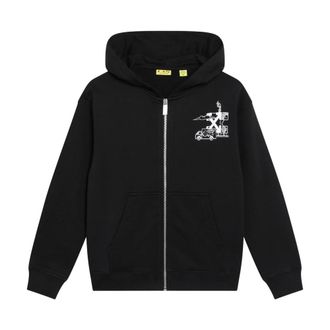 Off-white Graffiti Hoodie Zip Up - male - Off White - Kids Sweatshirts - Black - 13 Y - Kids