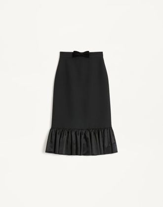 Valentino Gonna Midi In Crepe Couture Donna NERO 36