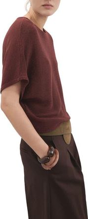 Mango Short Sleeve Sweater in Burnt Orange at Nordstrom, Size X-Small