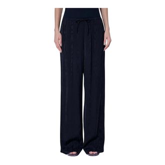 Dries Van Noten Pantaloni Larghi in Raso Puvis - - Trousers - Donna - Nero - XS