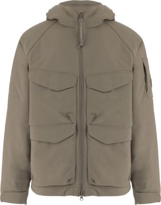 C.P. Company Beige Stretch Nylon Hooded Jacket