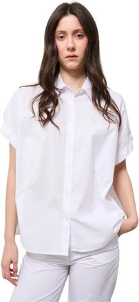 Manila Grace Short Sleeve Shirt - Dames - Overhemden - Wit - L - Katoen - Overhemden