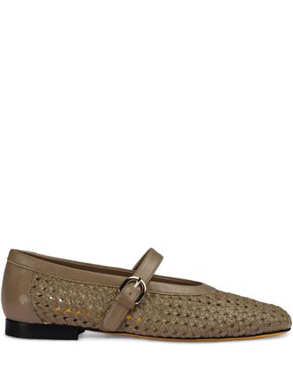 Doucal's leather ballerina shoes - Brown