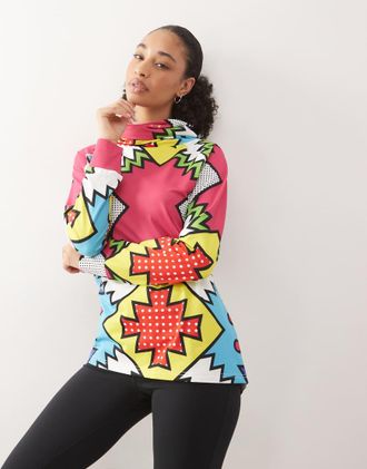 OOSC Day Tripper - Top base layer accollato multicolore